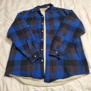 Mens Large Red Head Sherpa Lined Flannel